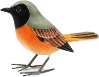 Hand Carved Wooden Common Redstart  ~ OOAK Christmas & Birthday Gift