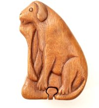 Hand Carved Wooden Dog  ~ OOAK Christmas & Birthday Gift