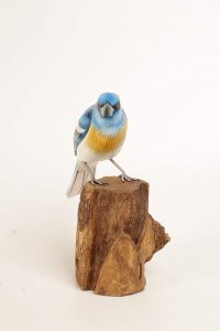 Hand Carved Wooden Lazuli Bunting  ~ OOAK Christmas & Birthday Gift - Image 3