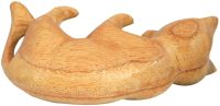 Hand Carved Wooden Cat Shows Belly ~ OOAK Christmas & Birthday Gift - Image 4