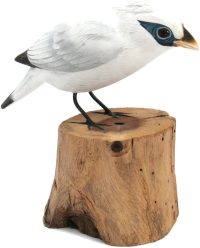 Hand Carved Wooden Bali Starling  ~ OOAK Christmas & Birthday Gift