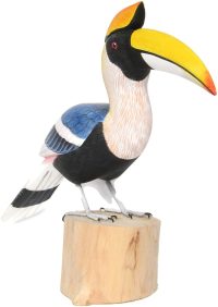 Hand Carved Wooden Great Hornbill Bird  ~ OOAK Christmas & Birthday Gift - Image 2