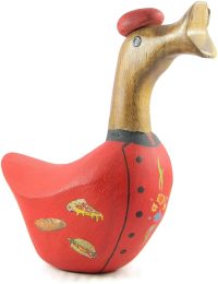 Wooden Duck Pizza Chef ~ OOAK Christmas & Birthday Gift