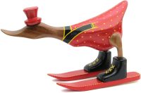 Wooden Duck Skiing Santa Claus ~ OOAK Christmas & Birthday Gift