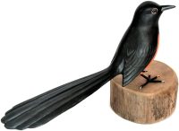 Hand Carved Wooden The White-Rumped Shama  ~ OOAK Christmas & Birthday Gift - Image 2