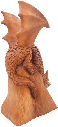 Hand Carved Wooden Curious Dragon  ~ OOAK Christmas & Birthday Gift - Image 3