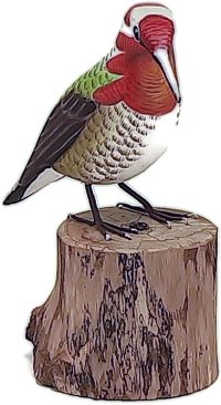 Hand Carved Wooden Anna's Hummingbird  ~ OOAK Christmas & Birthday Gift - Image 3