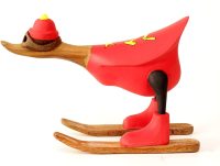 Wooden Duck Skiing in CCCP Jacket ~ OOAK Christmas & Birthday Gift - Image 2