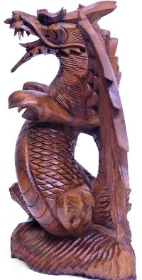 Hand Carved Wooden Dragon Ready to Boogie  ~ OOAK Christmas & Birthday Gift - Image 3