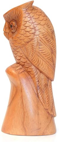 Hand Carved Brown Wooden Owl ~ OOAK Christmas & Birthday Gift - Image 4