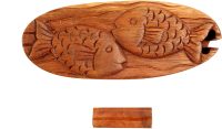 Hand Carved Wooden Two Fish   ~ OOAK Christmas & Birthday Gift - Image 2