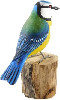 Hand Carved Wooden Eurasian Blue Tit  ~ OOAK Christmas & Birthday Gift - Image 7