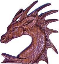 Hand Carved Wooden Celtic Dragon  ~ OOAK Christmas & Birthday Gift