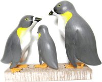 Hand Carved Family of Grey Penguin ~ OOAK Christmas & Birthday Gift - Image 2