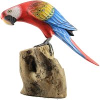 Hand Carved Wooden Scarlet Macaw  ~ OOAK Christmas & Birthday Gift