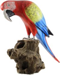 Hand Carved Wooden Scarlet Macaw  ~ OOAK Christmas & Birthday Gift - Image 4