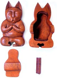 Hand Carved Wooden Meditating Cat  ~ OOAK Christmas & Birthday Gift - Image 5