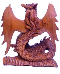 Hand Carved Wooden Dragon Ready to Boogie  ~ OOAK Christmas & Birthday Gift - Image 4