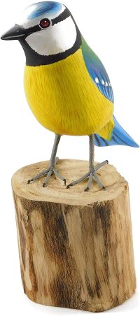 Hand Carved Wooden Eurasian Blue Tit  ~ OOAK Christmas & Birthday Gift - Image 3