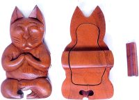 Hand Carved Wooden Meditating Cat  ~ OOAK Christmas & Birthday Gift - Image 4