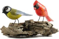 Hand Carved Wooden Pair of Warbler ~ OOAK Christmas & Birthday Gift