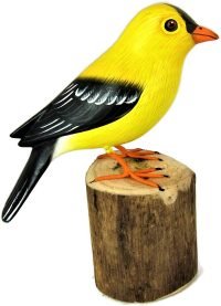 Hand Carved Wooden American Goldfinch  ~ OOAK Christmas & Birthday Gift