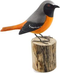 Hand Carved Wooden Redstart  ~ OOAK Christmas & Birthday Gift