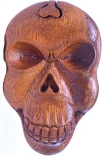 Hand Carved Wooden Human Skull  ~ OOAK Christmas & Birthday Gift