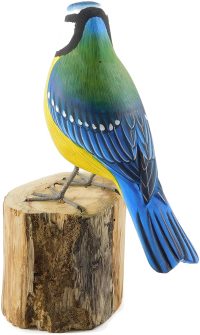 Hand Carved Wooden Eurasian Blue Tit  ~ OOAK Christmas & Birthday Gift - Image 5