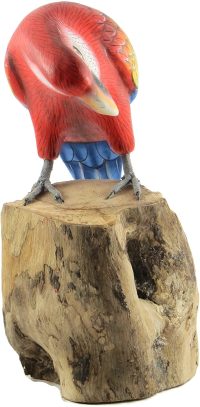 Hand Carved Wooden Scarlet Macaw  ~ OOAK Christmas & Birthday Gift - Image 3