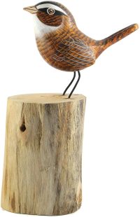 Hand Carved Wooden Wren  ~ OOAK Christmas & Birthday Gift