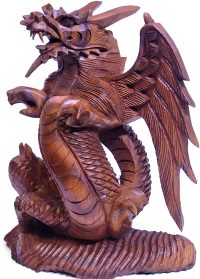 Hand Carved Wooden Dragon Ready to Boogie  ~ OOAK Christmas & Birthday Gift - Image 2