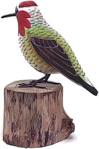 Hand Carved Wooden Anna's Hummingbird  ~ OOAK Christmas & Birthday Gift - Image 5