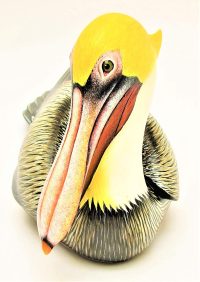 Hand Carved Wooden Brown Pelican Decoy   ~ OOAK Christmas & Birthday Gift - Image 2