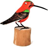 Hand Carved Wooden Allen's Hummingbird  ~ OOAK Christmas & Birthday Gift - Image 2