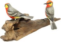 Hand Carved Wooden Two Warblers on a Branch  ~ OOAK Christmas & Birthday Gift - Image 6