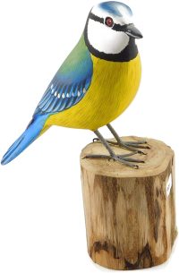 Hand Carved Wooden Eurasian Blue Tit  ~ OOAK Christmas & Birthday Gift - Image 2