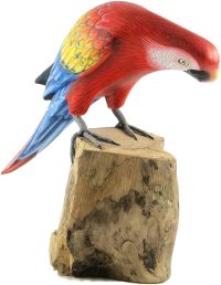 Hand Carved Wooden Scarlet Macaw  ~ OOAK Christmas & Birthday Gift - Image 2