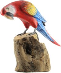 Hand Carved Wooden Scarlet Macaw  ~ OOAK Christmas & Birthday Gift - Image 4