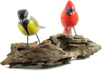 Hand Carved Wooden Pair of Warbler ~ OOAK Christmas & Birthday Gift - Image 3