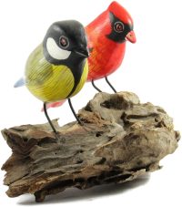 Hand Carved Wooden Pair of Warbler ~ OOAK Christmas & Birthday Gift - Image 2