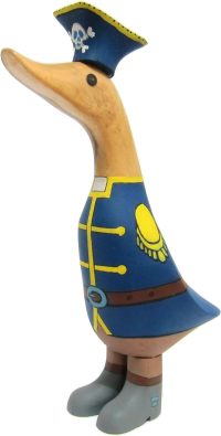 Wooden Duck Caribbean Pirate in Blue ~ OOAK Christmas & Birthday Gift - Image 3