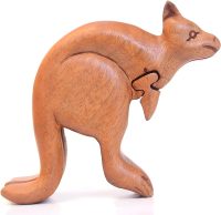 Hand Carved Wooden Kangaroo  ~ OOAK Christmas & Birthday Gift - Image 2