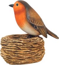 Hand Carved Wooden Robin and Eggs in Nest  ~ OOAK Christmas & Birthday Gift - Image 4