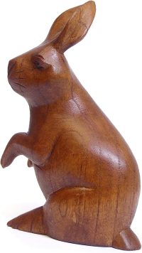 Hand Carved Wooden Rabbit  ~ OOAK Christmas & Birthday Gift - Image 2