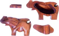 Hand Carved Wooden Elephant  ~ OOAK Christmas & Birthday Gift - Image 2