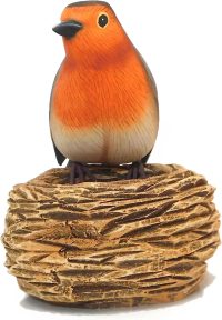 Hand Carved Wooden Robin and Eggs in Nest  ~ OOAK Christmas & Birthday Gift - Image 3