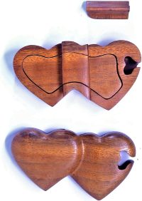 Hand Carved Wooden Two Hearts  ~ OOAK Christmas & Birthday Gift - Image 4