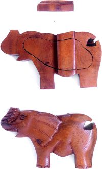 Hand Carved Wooden Elephant  ~ OOAK Christmas & Birthday Gift - Image 4