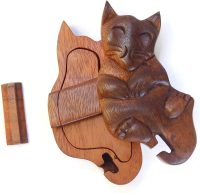 Hand Carved Wooden Cat Shows Belly ~ OOAK Christmas & Birthday Gift - Image 2